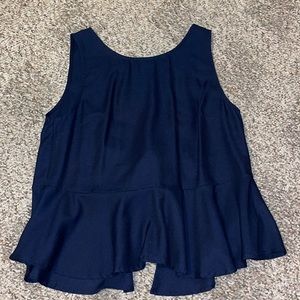 Lulu’s blue tie back peplum tank